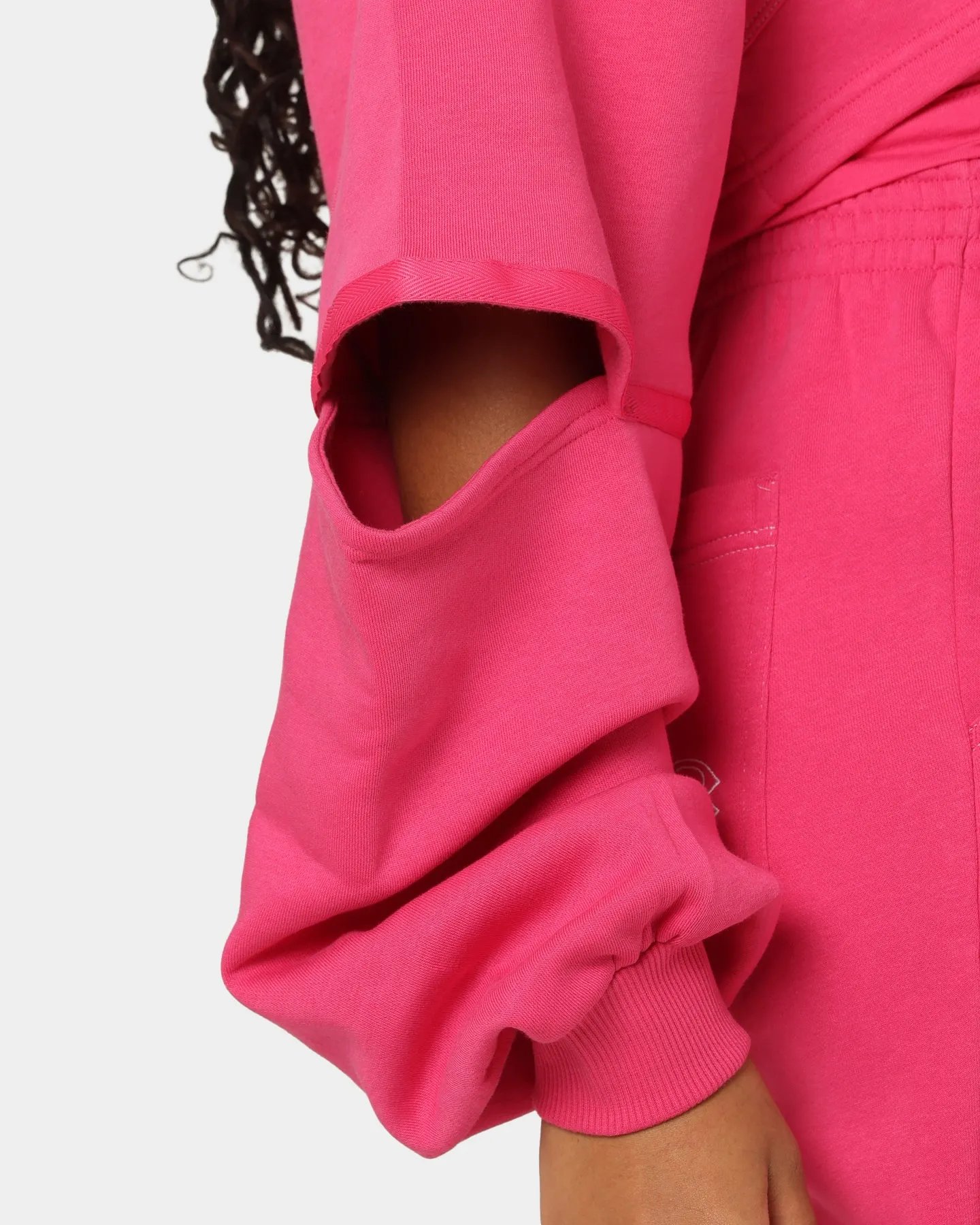 Reebok Women's Cardi B X Reebok Knit Sweatshirt Pink Fusion