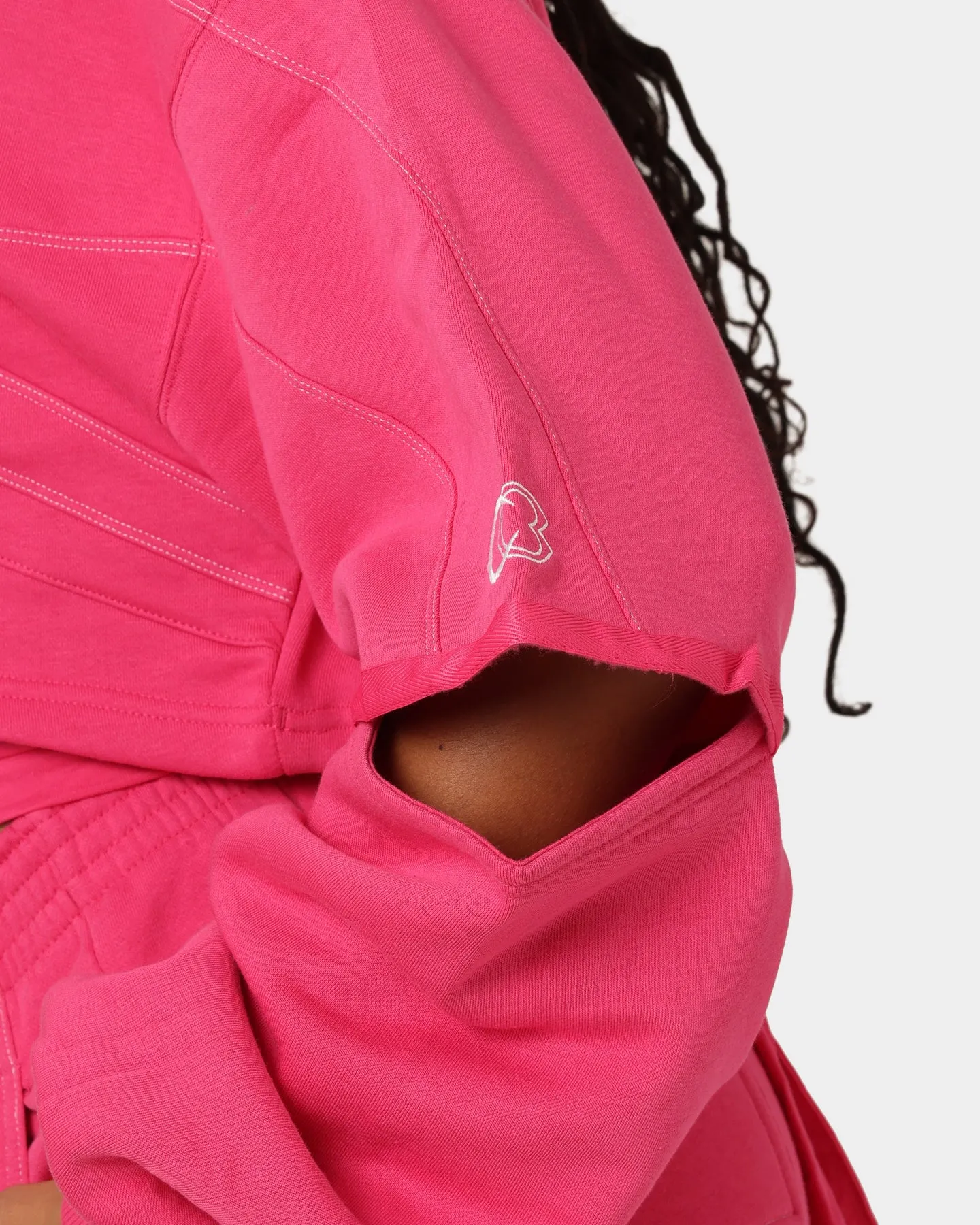 Reebok Women's Cardi B X Reebok Knit Sweatshirt Pink Fusion