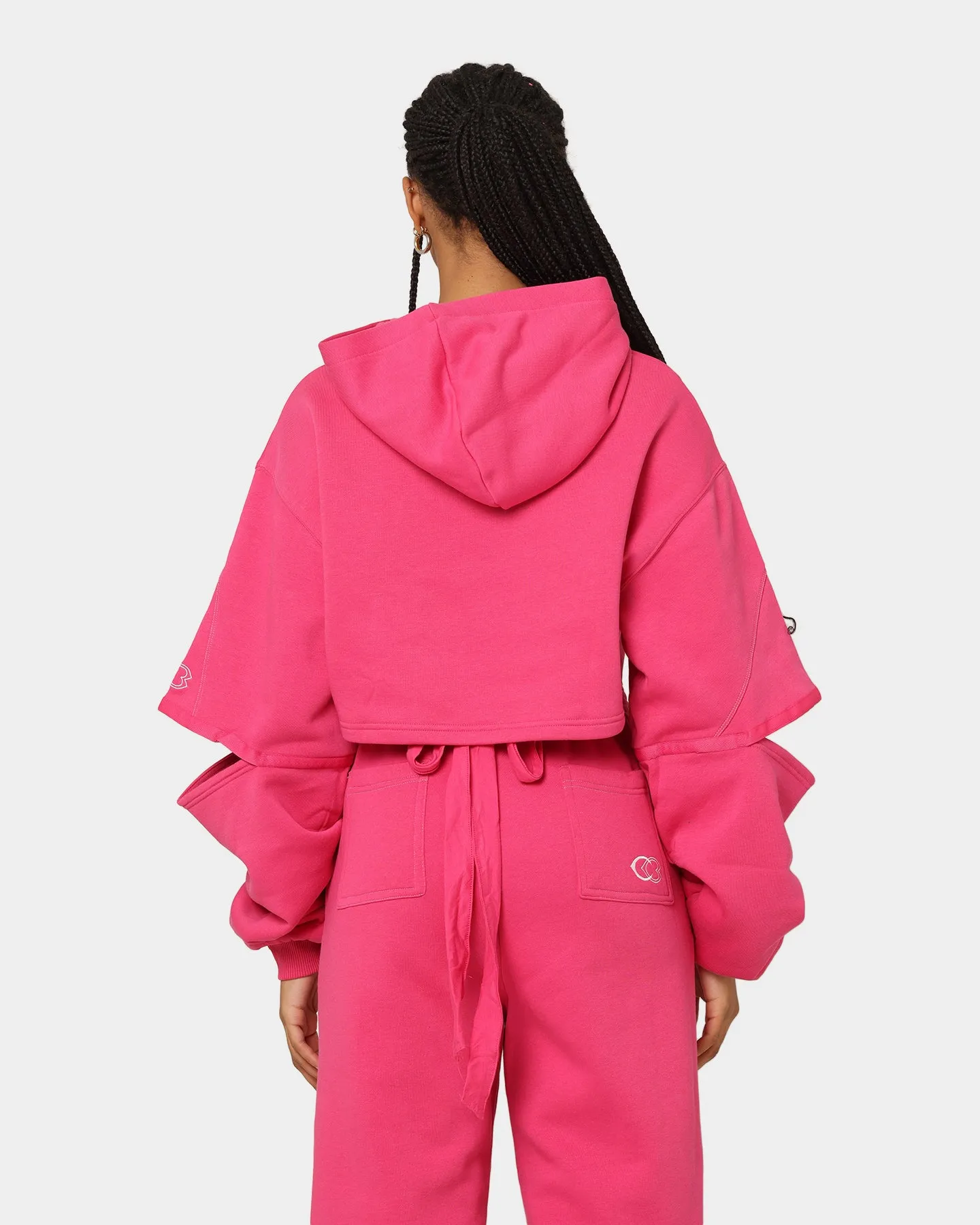 Reebok Women's Cardi B X Reebok Knit Sweatshirt Pink Fusion