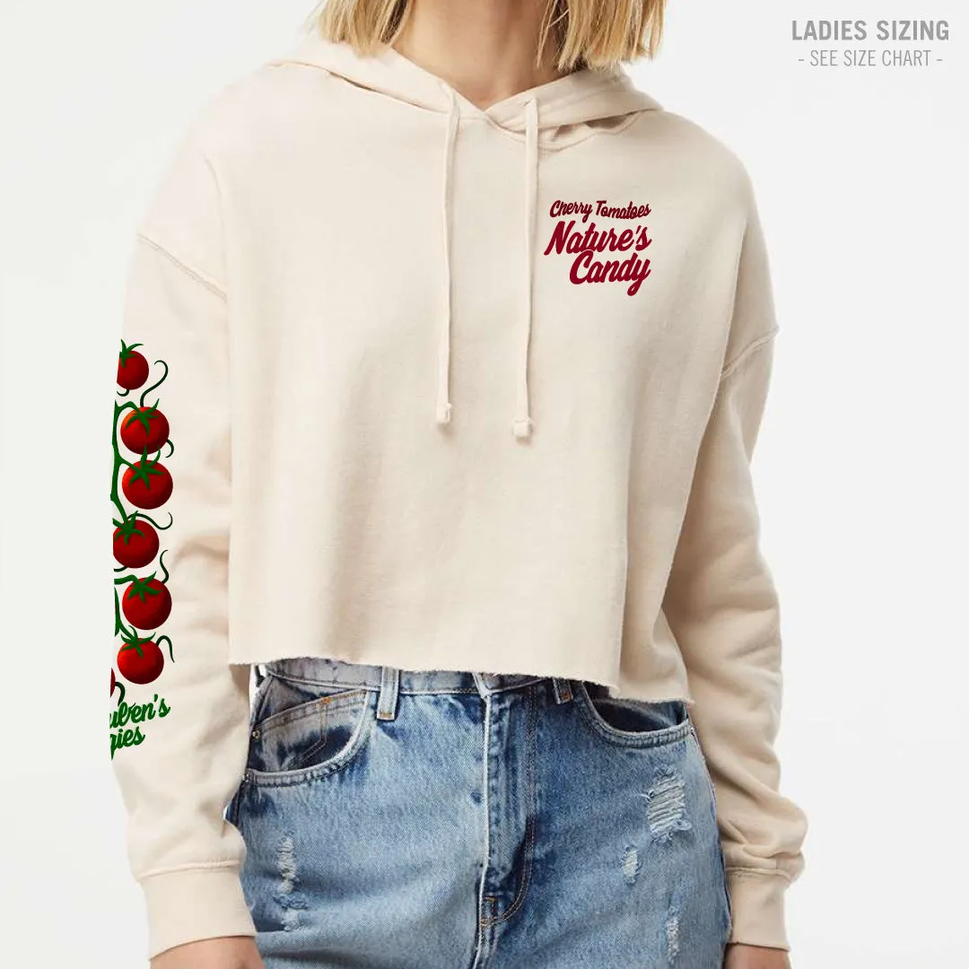 Ruben's Veggies Cherry Tomato Ladies Cropped Hoodie (RVT004-AFX64CRP)