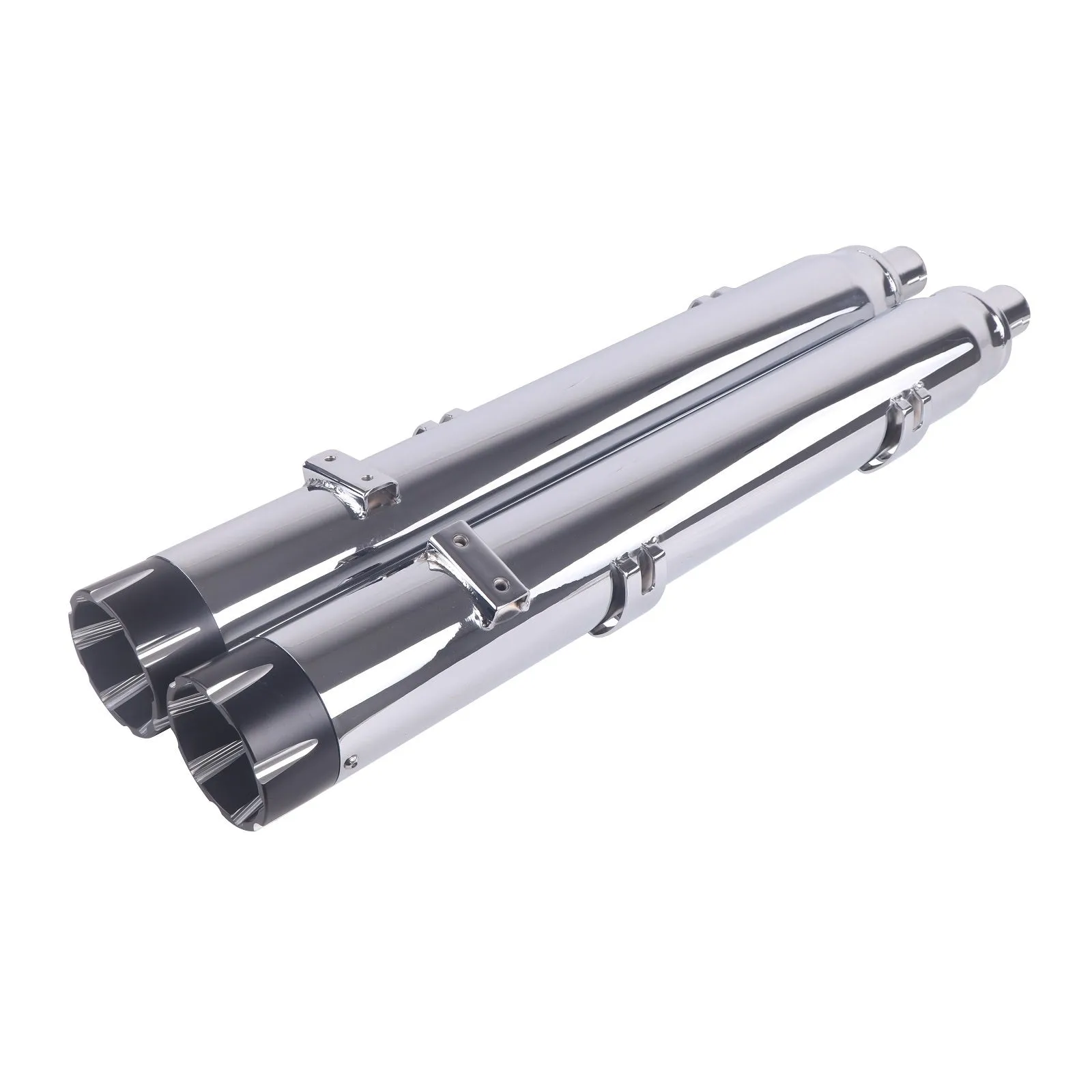 Sharkroad Chrome 4" Slip On Mufflers Exhaust for Indian Touring 2014-2023 Chief