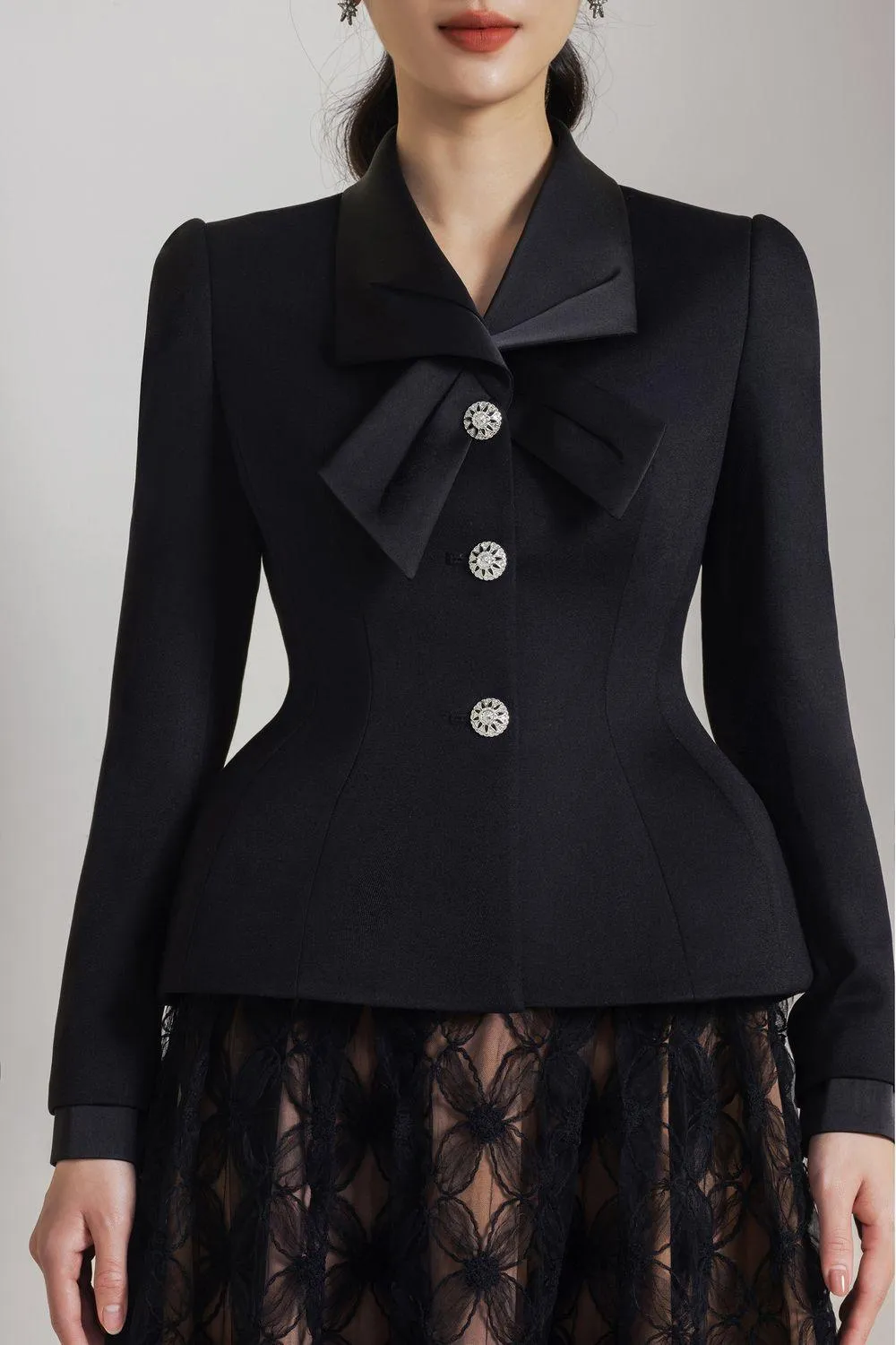 Sheila Peplum Square Shoulder Polycotton Jacket