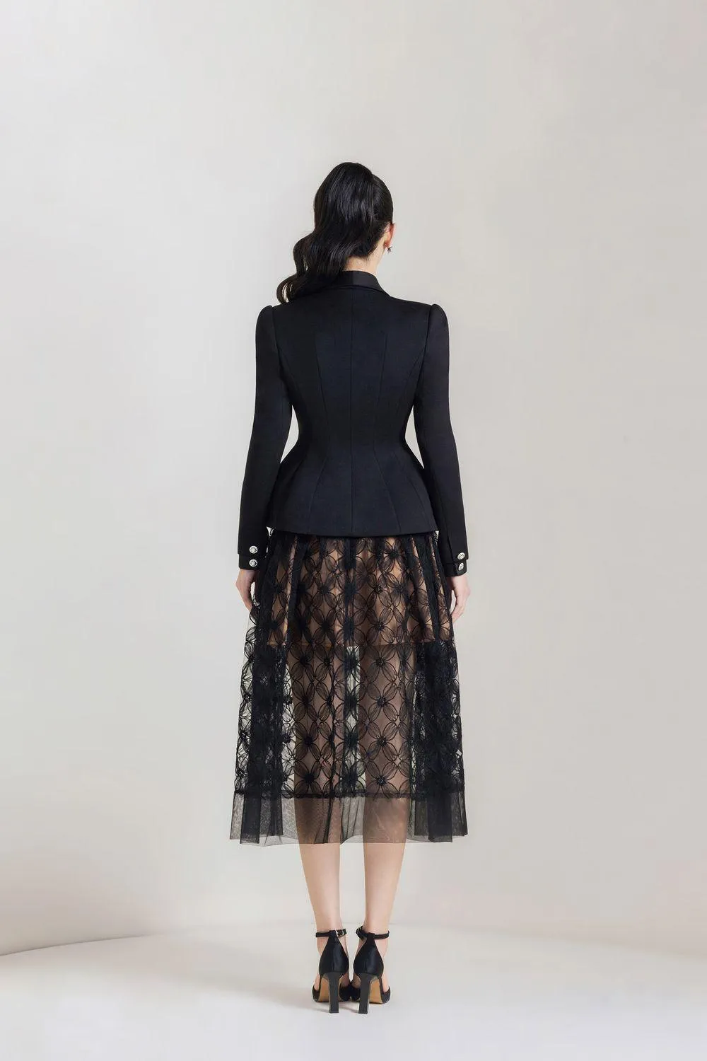 Sheila Peplum Square Shoulder Polycotton Jacket
