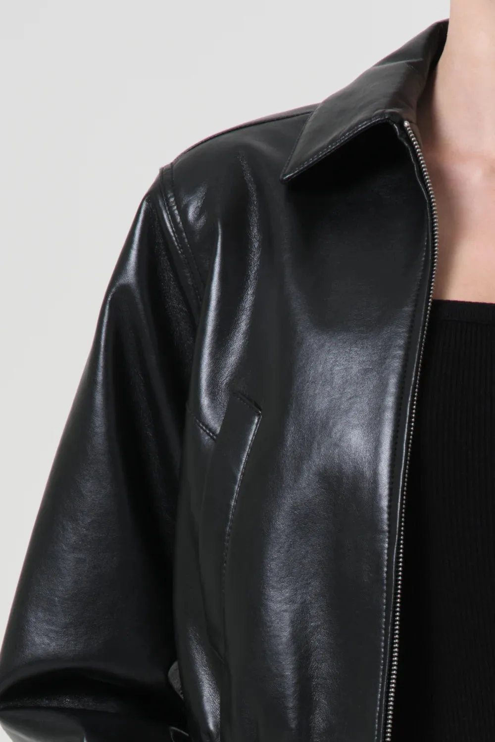 Shoreditch Ski Club x AGOLDE Essie Recycled Leather Cropped Jacket