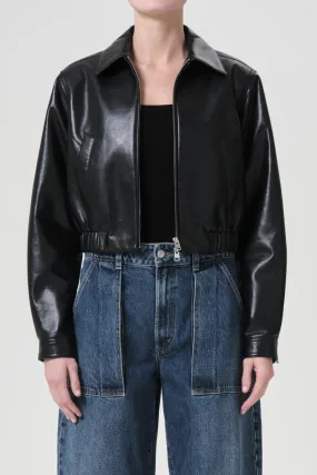 Shoreditch Ski Club x AGOLDE Essie Recycled Leather Cropped Jacket
