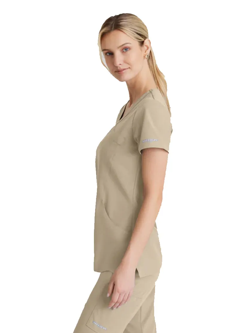 SKECHERS™ by Barco Reliance 3-Pocket Crossover V-Neck Scrub Top