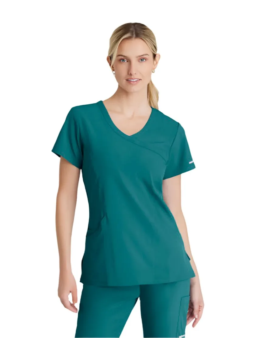 SKECHERS™ by Barco Reliance 3-Pocket Crossover V-Neck Scrub Top