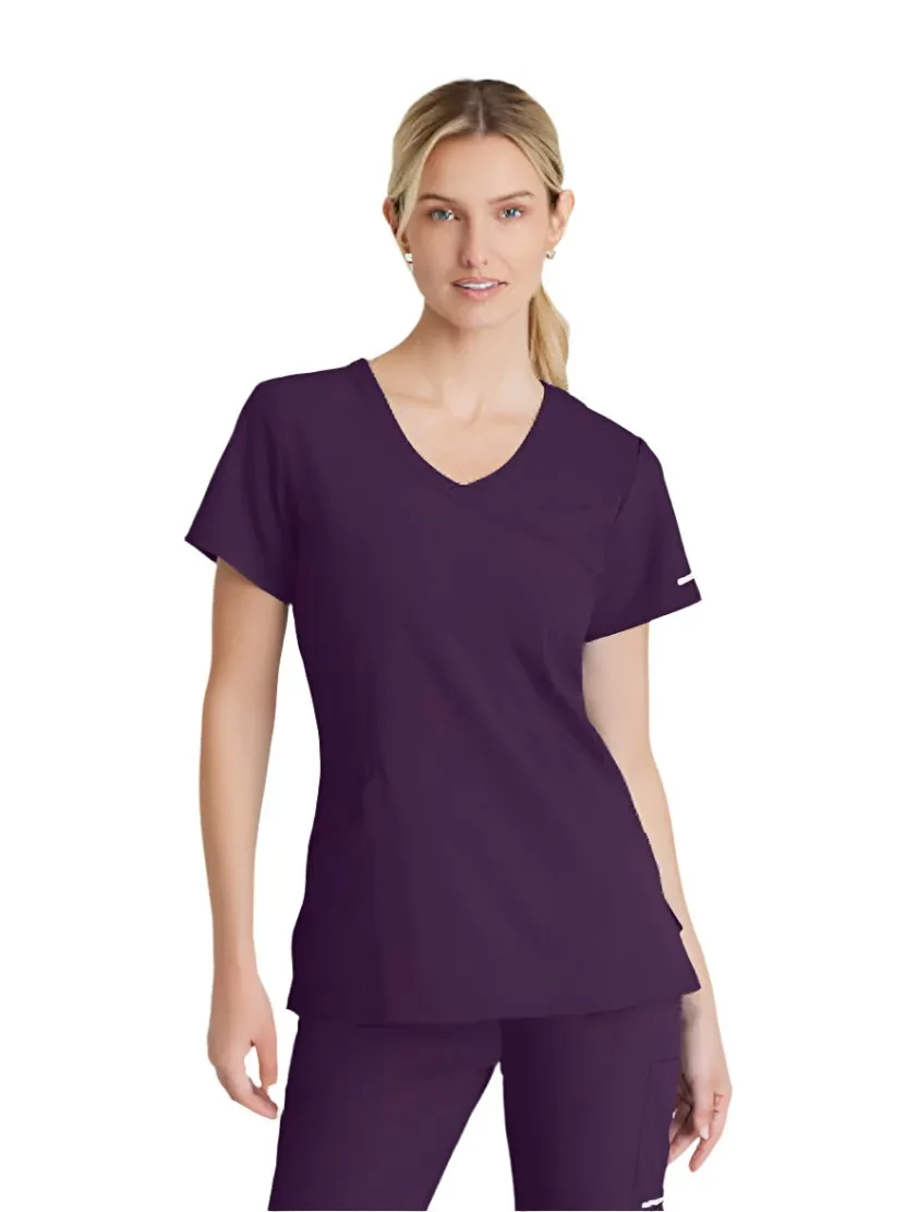 SKECHERS™ by Barco Reliance 3-Pocket Crossover V-Neck Scrub Top