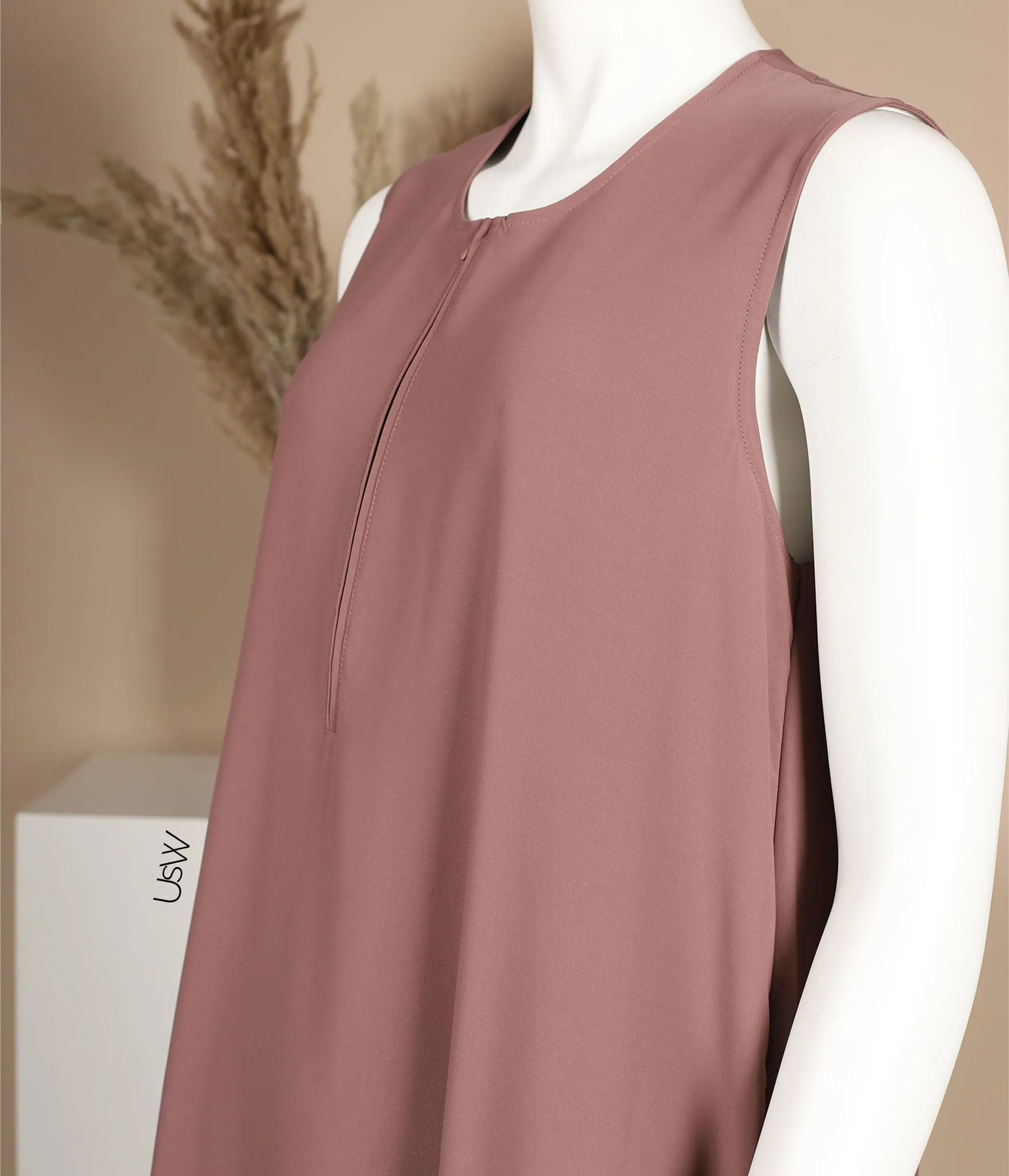 Slip Dress Pearl Stretch - Mink