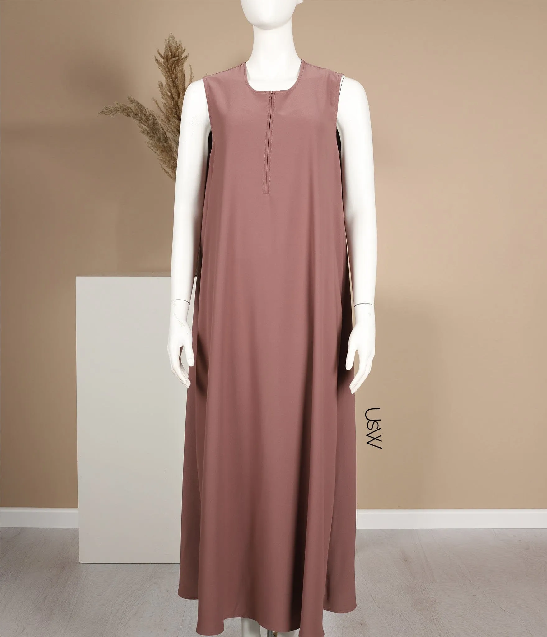 Slip Dress Pearl Stretch - Mink