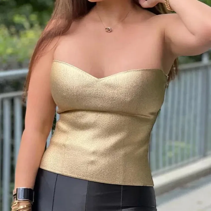 Sunny Metallic Tube Top