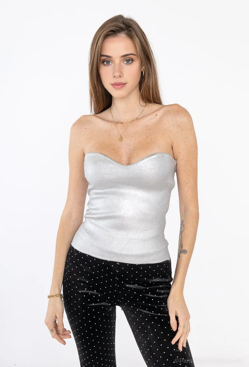 Sunny Metallic Tube Top