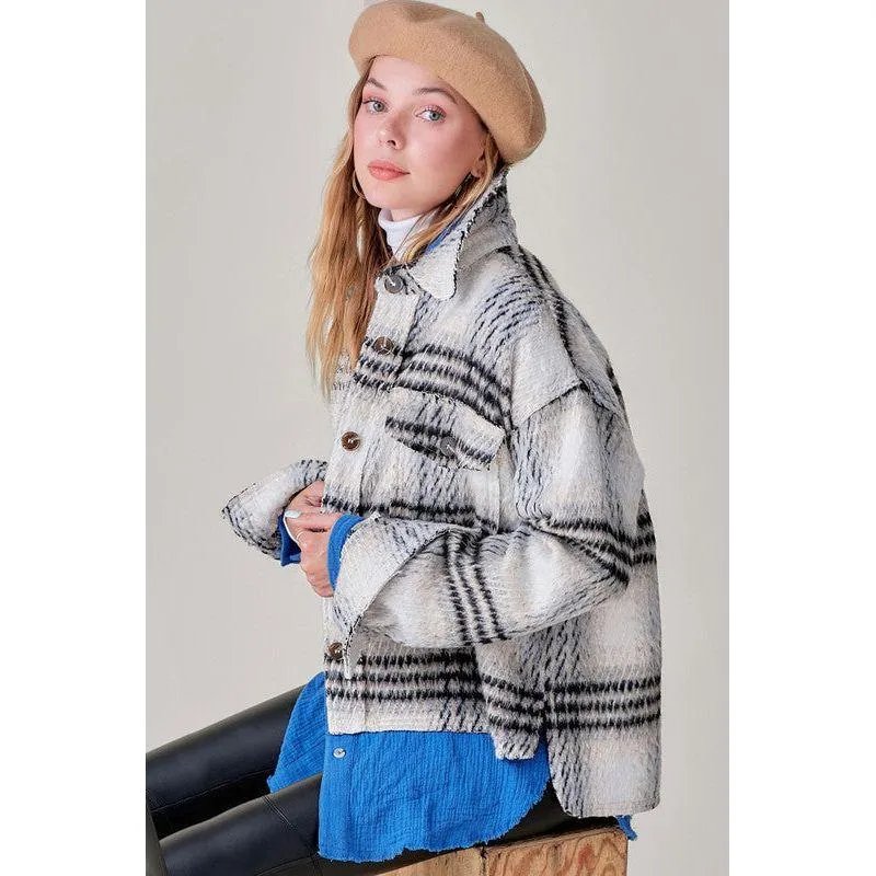 The Madelyn Black/White Plaid Jacket