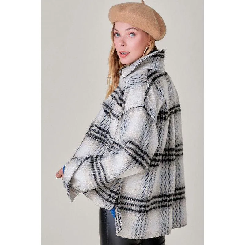 The Madelyn Black/White Plaid Jacket