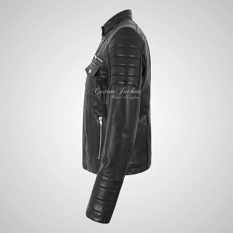 USK Women's Leather Biker Jacket Fitted Fashion Jacket