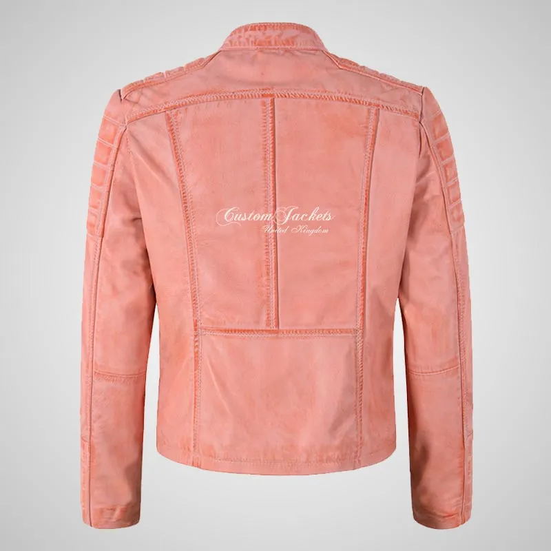 USK Women's Leather Biker Jacket Fitted Fashion Jacket