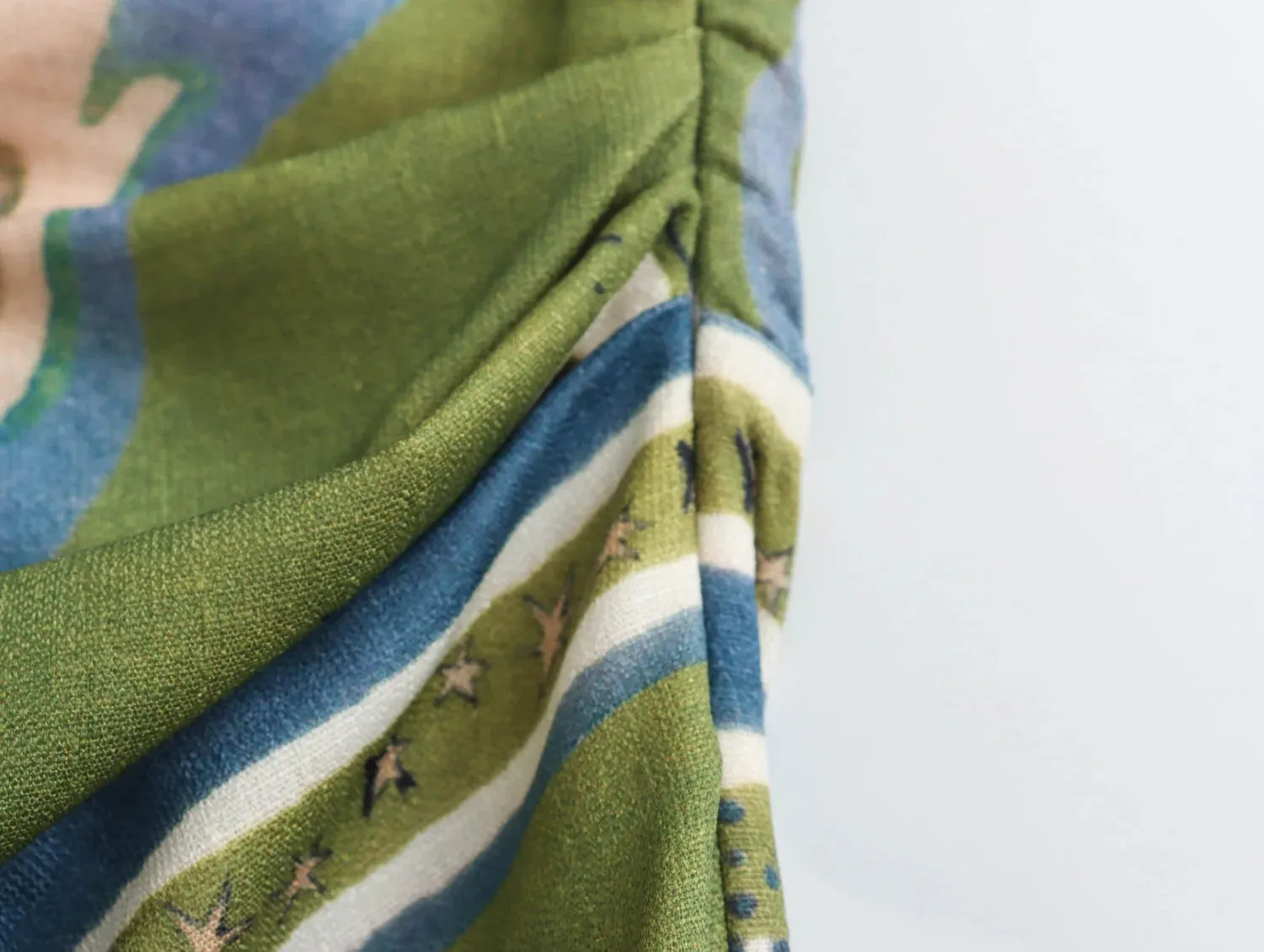Veronica Printed Green One Shoulder Dress