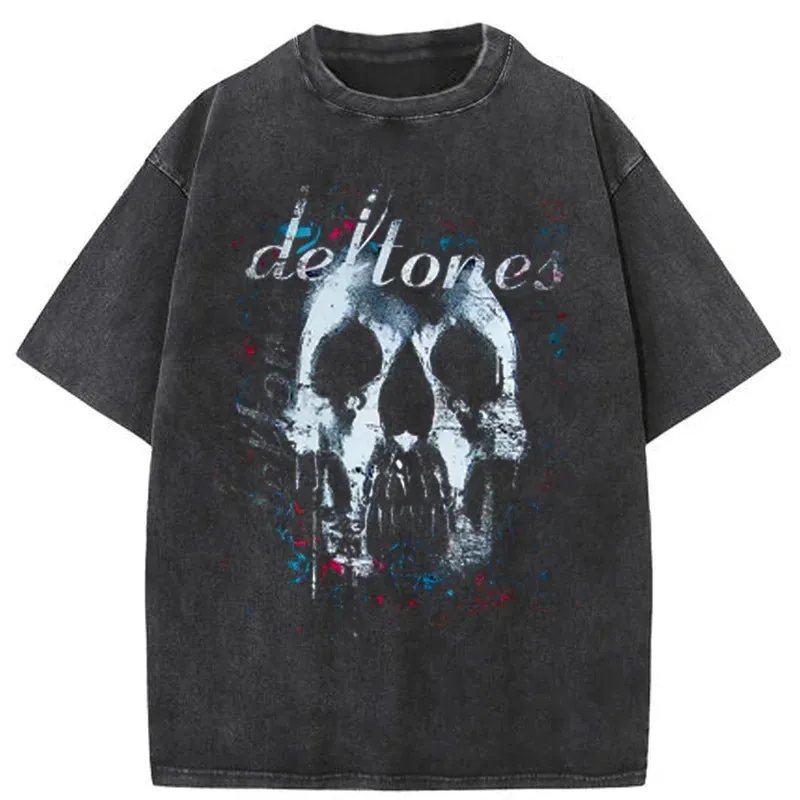 Vintage Gothic Letter Dog Print Oversized Hip Hop T-Shirt - Men's Punk Streetwear Summer Tops