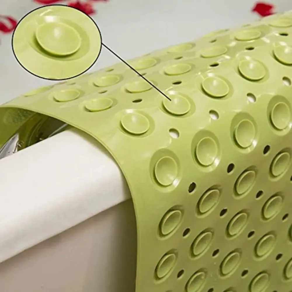Vinyl Anti-Slip Bath Mat with Suction cup Accu-Pebble  - Green (88*58cm)