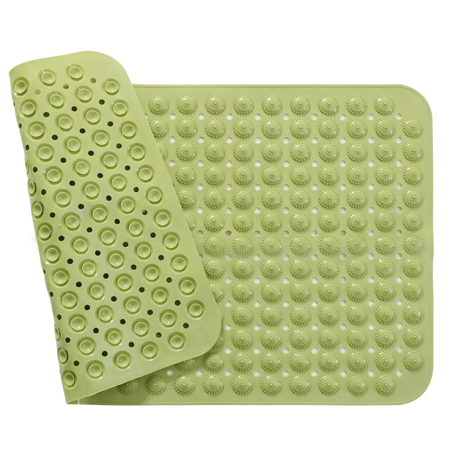 Vinyl Anti-Slip Bath Mat with Suction cup Accu-Pebble  - Green (88*58cm)