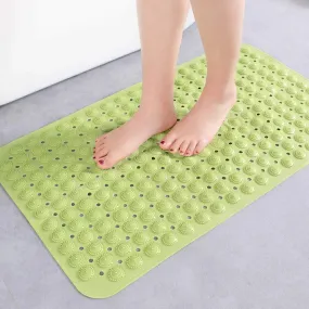 Vinyl Anti-Slip Bath Mat with Suction cup Accu-Pebble  - Green (88*58cm)