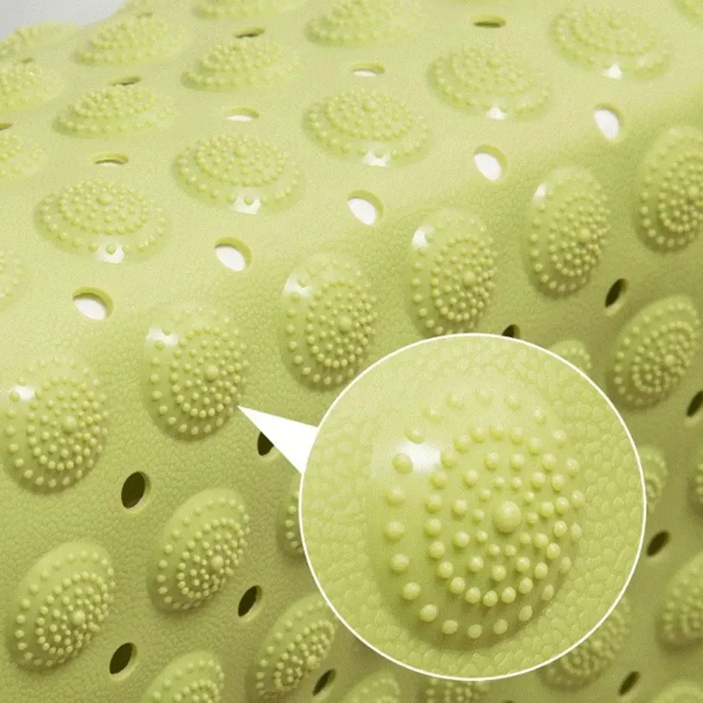 Vinyl Anti-Slip Bath Mat with Suction cup Accu-Pebble  - Green (88*58cm)