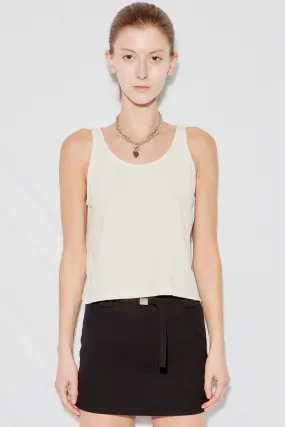 White Cropped Tank