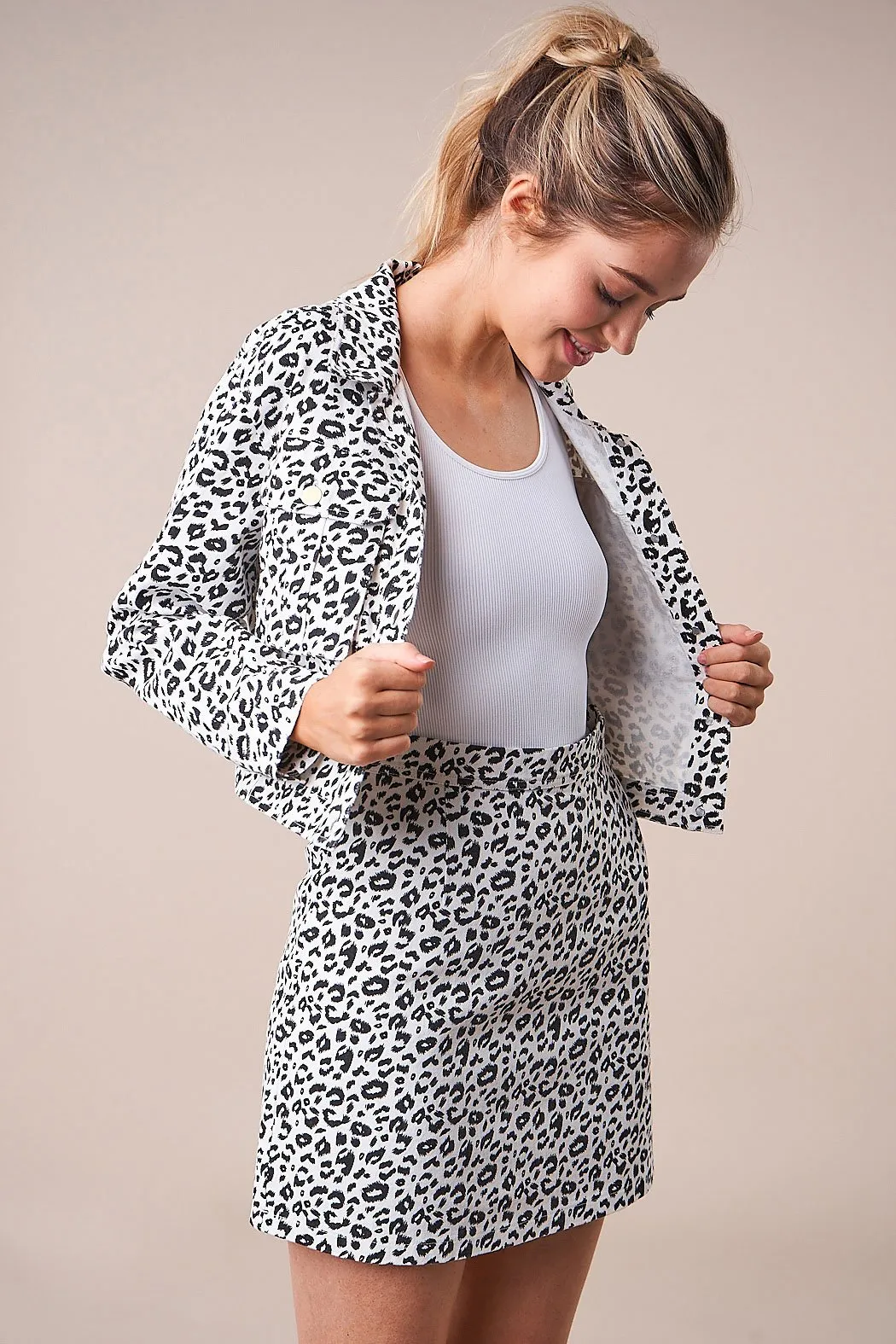 Wildest Dreams Cropped Leopard Denim Jacket