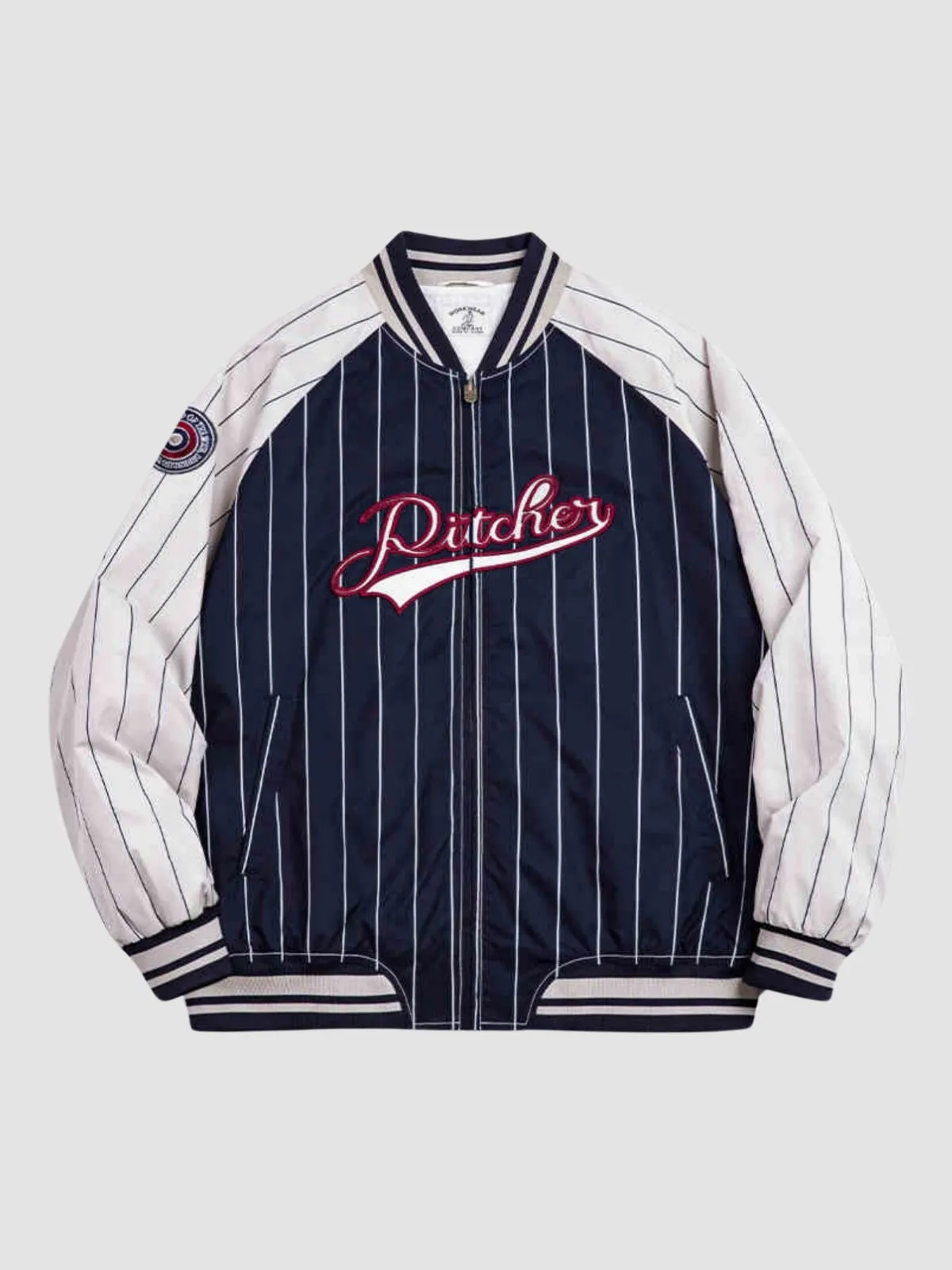 WLS Retro American Striped Baseball Jacket
