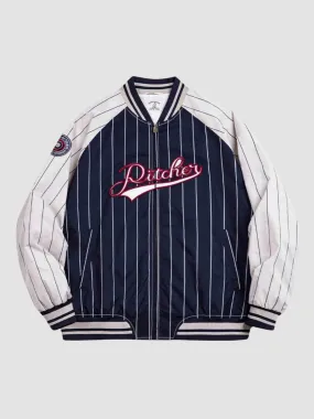 WLS Retro American Striped Baseball Jacket