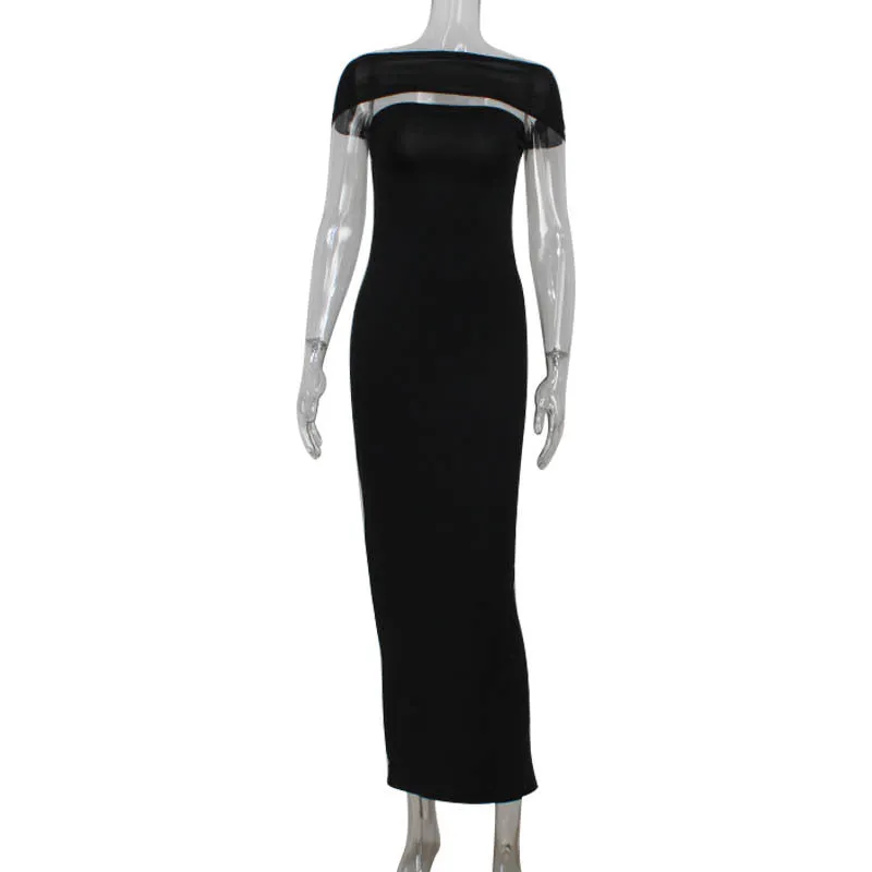 Women Backless Solid Color Tight Sheath Dress