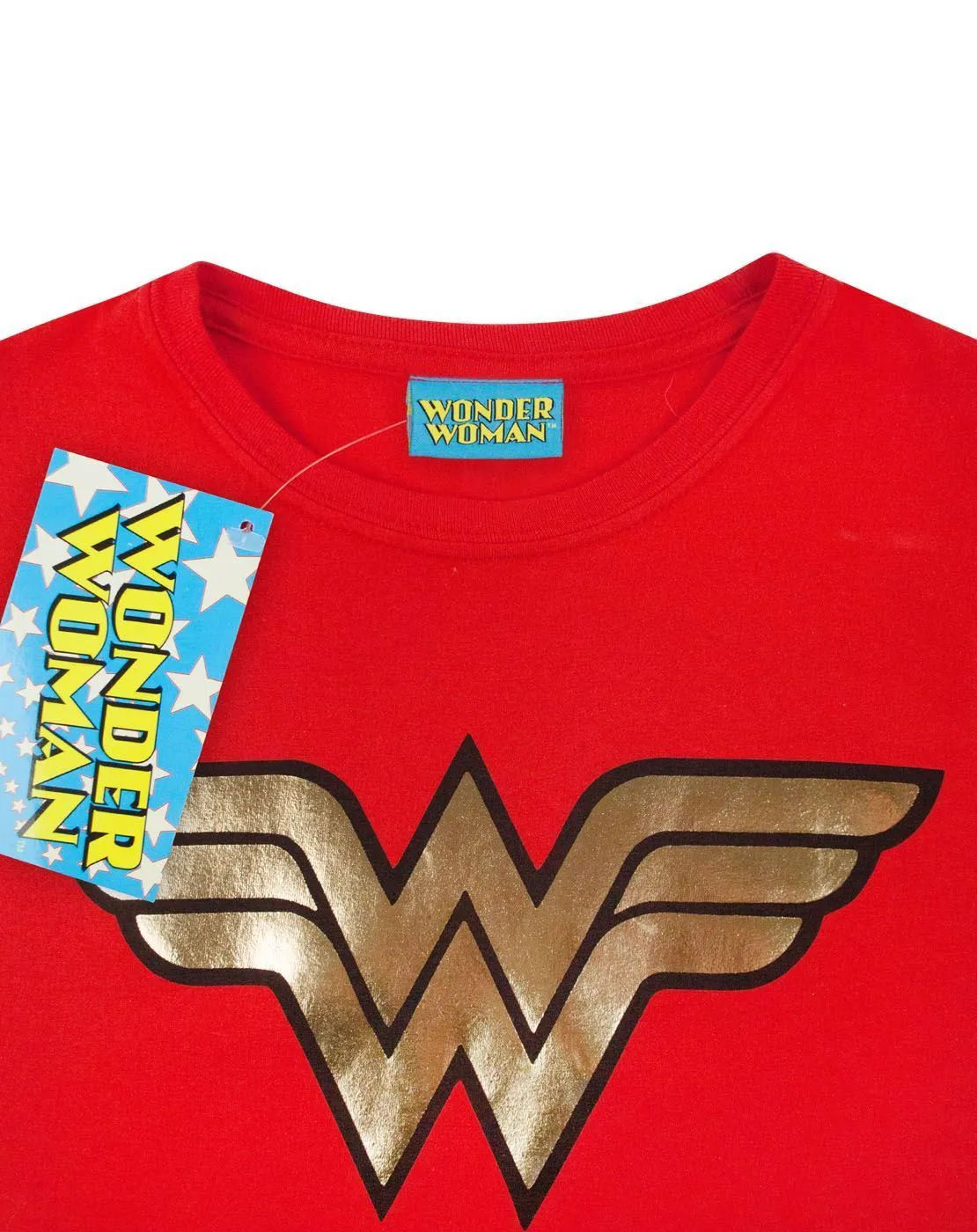 Wonder Woman Foil Women's Red Cotton Ladies T-Shirt DC Superhero Tee