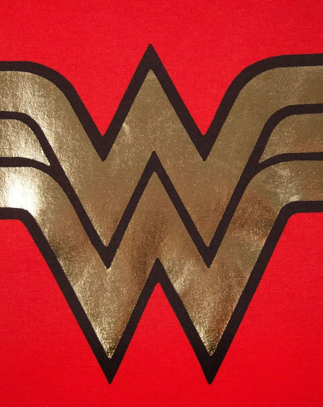 Wonder Woman Foil Women's Red Cotton Ladies T-Shirt DC Superhero Tee